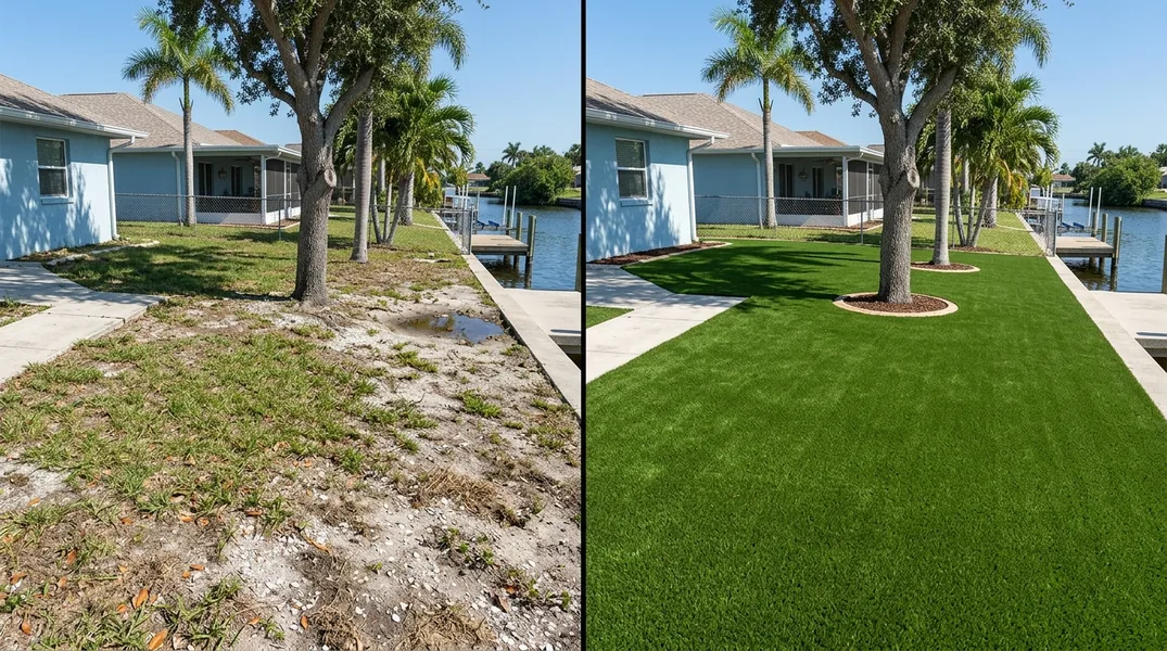 Result artificial grass installation in Cape Coral - Cape Coral Artificial Grass Installation