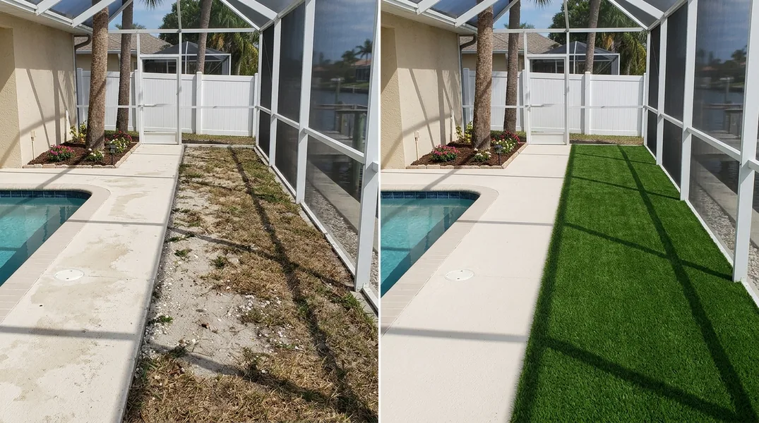 Result artificial grass installation in Cape Coral - Cape Coral Artificial Grass Installation