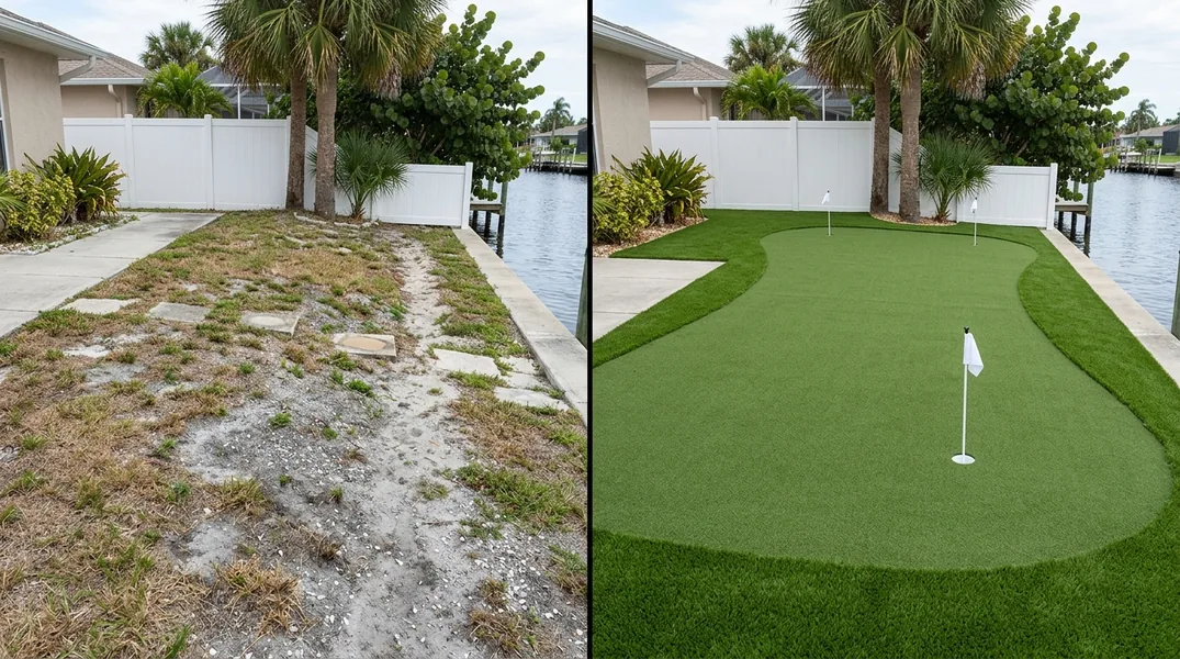 Result artificial grass installation in Cape Coral - Cape Coral Artificial Grass Installation